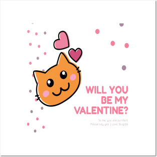 Will You Be My Walentine, Cat Posters and Art